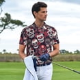 thumbnail image 5 of Balery Rose Flowers Printed Men’s Short Sleeve Polo Shirt, Midweight Men's Shirt,Golf Polo shirts -XX-Large, 5 of 8