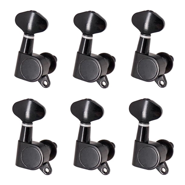 6R Negro Calidad flor de guitarra Parte de cabezas de máquina 2 Yuyangstore Clavijas de afinación de guitarra