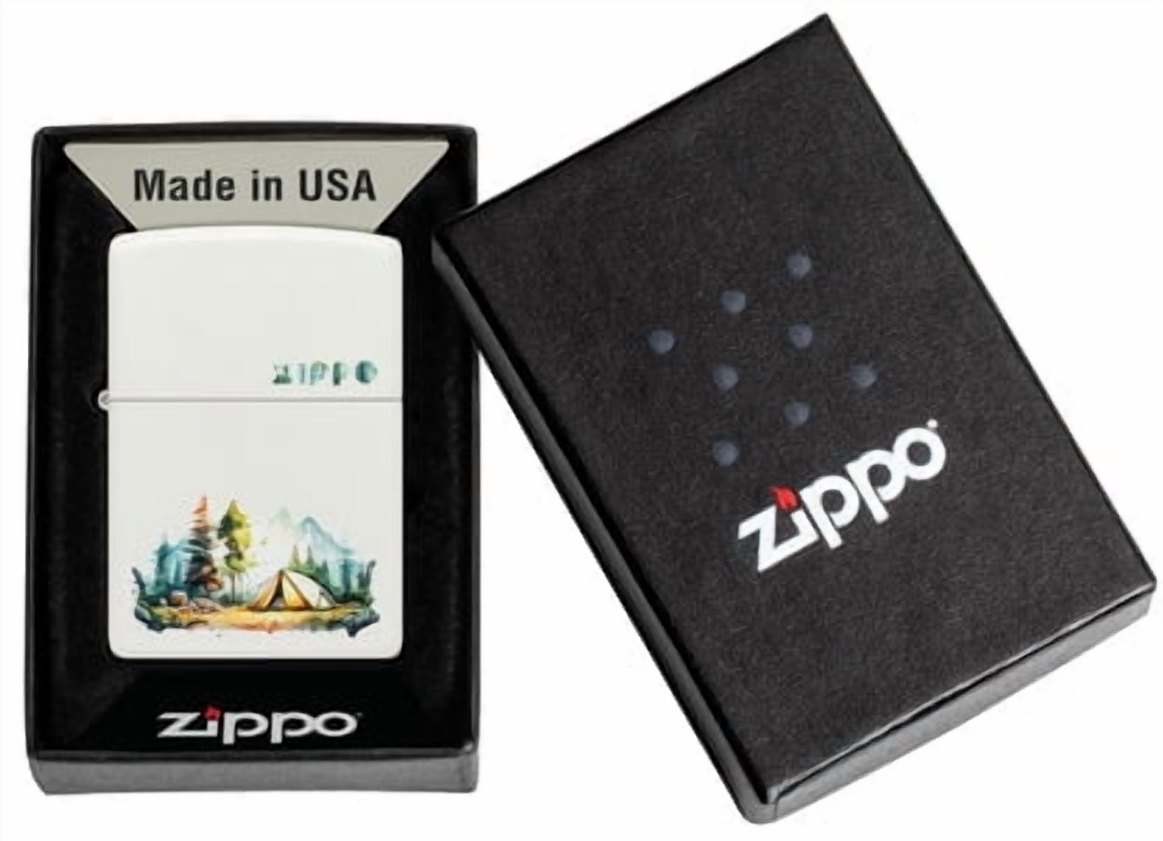 Zippo Lighter - Customized Engraved Message on Windproof Camping Design 46474