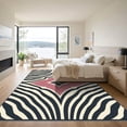 thumbnail image 3 of ODIKA 4'x6' Machine Washable Non-Slip Area Rug, Boho Zebra Artistic Animal Print High Traffic Rug, Black, 911409, 3 of 7