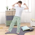 thumbnail image 5 of Kids' Pajama Pants Soft Relaxed Fit Sleep Pants Lounge Pants with Pockets Green and Mint Bows Large, 5 of 9