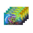 thumbnail image 4 of MKHERT Watercolor Beautiful Chameleon Hidden in The Woods Placemats Table Mats for Dining Room Kitchen Table Decoration 12x18 inch,Set of 4, 4 of 4