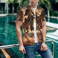 thumbnail image 6 of Lsque Western Skeleton Cowboy Horse Pattern Mens Polo Golf Shirts Funny Graphics Shorts Sleeve Button Shirts Baseball T-shirt-Large, 6 of 7