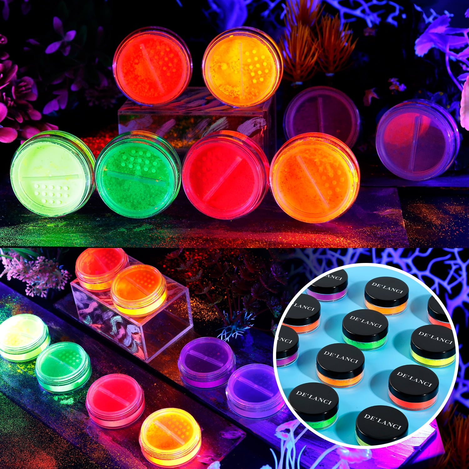 11 Barev Sada Vzorků Glow in the Dark - Eye Candy Pigments