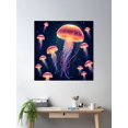 thumbnail image 2 of Jellyfish Poster Wall Art, Modern Wall Decor For Living Room Bedroom, 30x30 UNFRAMED, 2 of 3