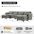 thumbnail image 4 of 142" Oversized 6-Seater Sectional Modular Sofa Couch with Storage and Dual-Layer Cushions Light Gray, 4 of 10