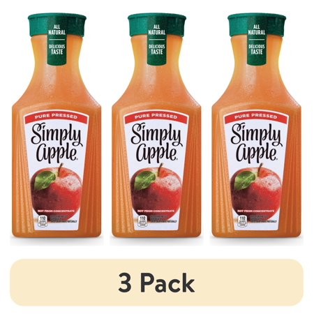 (3 pack) Simply Apple Juice Bottle, 52 fl oz
