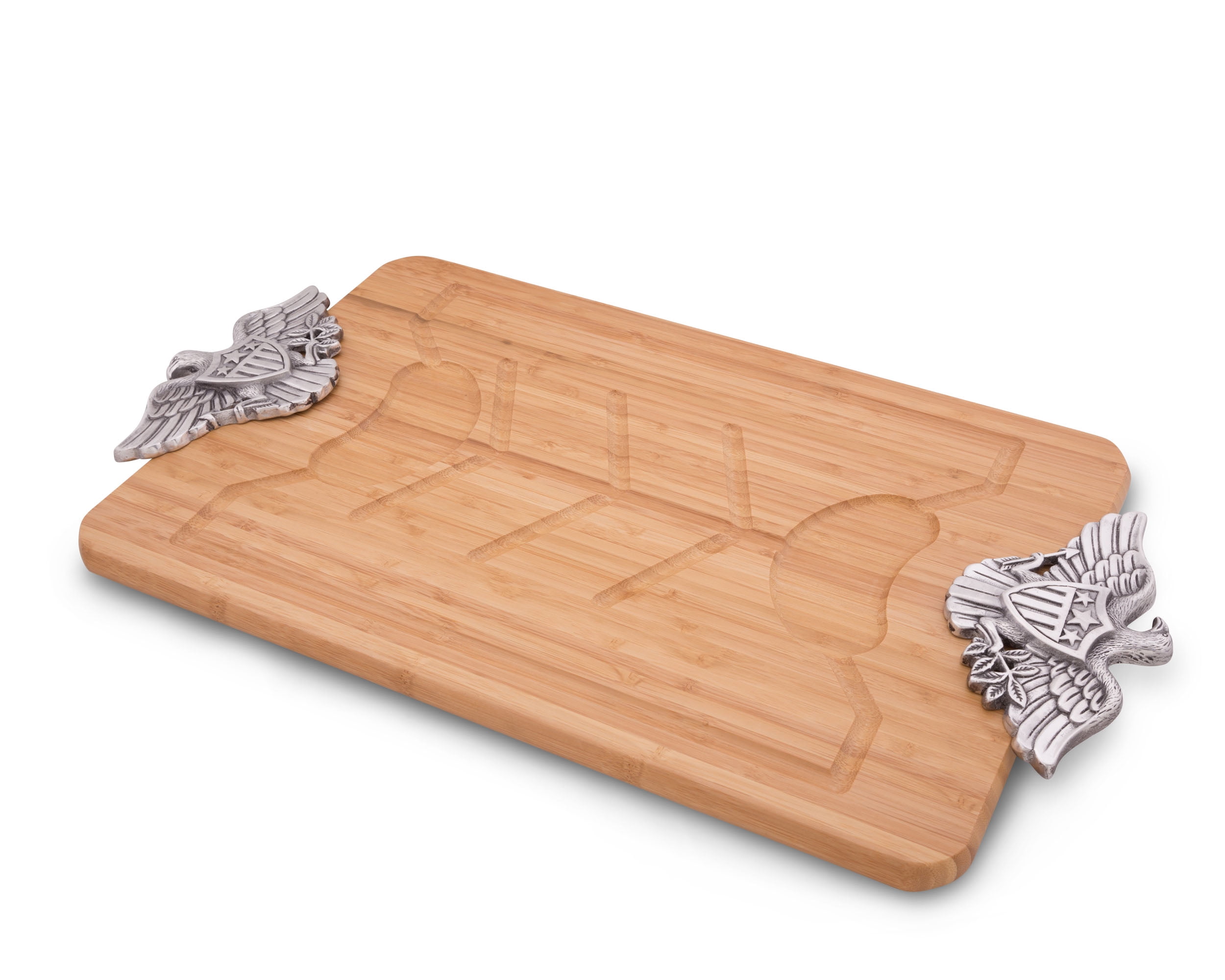 Arthur Court Metal American Eagle Handle Bamboo Wood Carving / Cheese Board  Large Tray for Serving Meats or Appetizer 23.5 Inch - Walmart.com