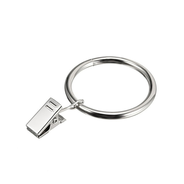 Unique Bargains Curtain Clip Rings w Hooks 1.5Inch Inner Dia 4mm Thick Drapery Ring 20 Pcs