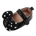 thumbnail image 3 of Baby Girls PU Leather Princess Polk Dot Bowknot Wedding Baptism Prewalker Crib Shoes, 3 of 5