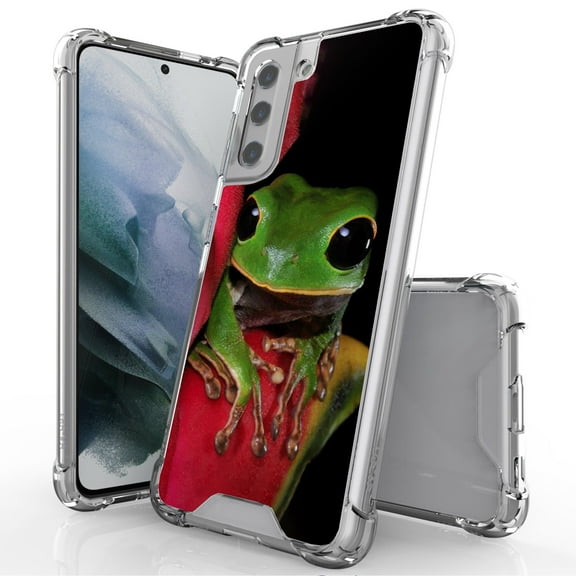 ANJ  Hybrid Slim Hard Back Cover Case Flexible Bumper for Samsung Galaxy S21 - Tree Frog