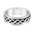 thumbnail image 3 of Perpetual Celtic Knot Spinner Sterling Silver Band Ring-7, 3 of 5