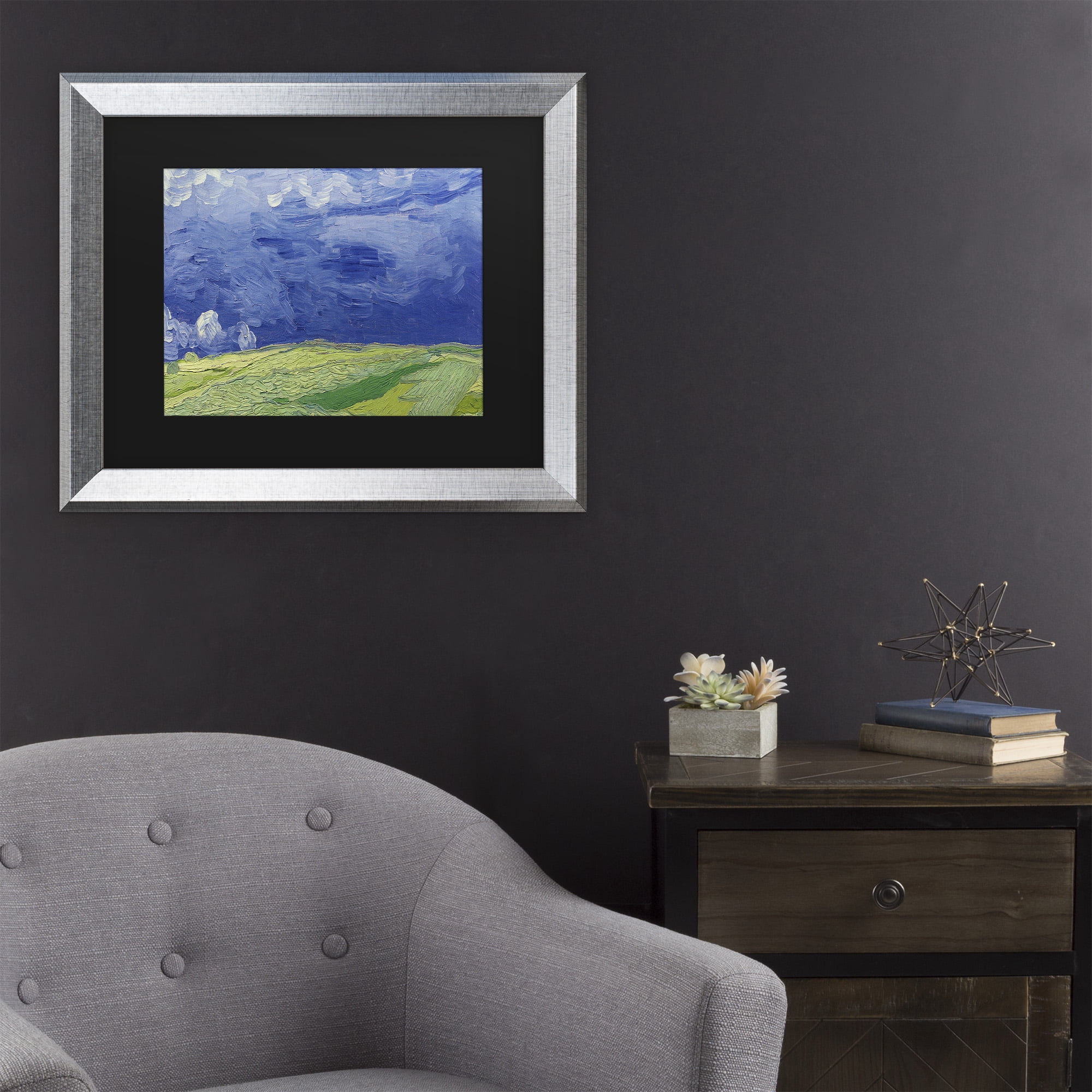 Trademark Fine Art 'Wheatfields under Thundercloud' Canvas Art by Vincent Van Gogh
