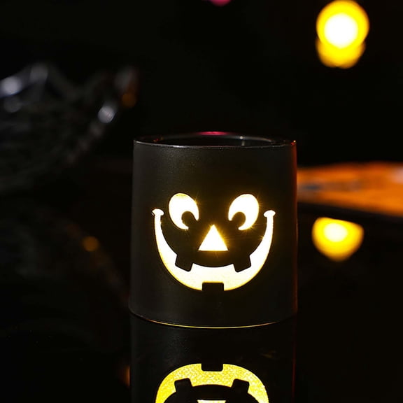QLFSCXG (Clearance)Halloween Pumpkin Jack O Light Up Pumpkin Decorations Lighted Stacked Pumpkin with Bulb Indoor/Outdoor Pumpkin Decoration,Black