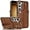 Brown for Samsung Galaxy S23 5G, variant on Design for Samsung Galaxy S23 5G Phone Case with Screen Protector Adjustable Wrist Strap Kickstand Credit Card Slot Slim Shockproof Hybrid Rugged Protective Cover for S 23 Women Men 6.1 inch Black