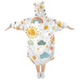 thumbnail image 2 of FORMRS Wearable Blanket Hoodie with Sleeves for Kids Cozy Flannel Sweatshirt, Rainbows Pattern, 2 of 7