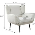 thumbnail image 3 of AMERLIFE Chair Set- Upholstered Living Room Chair with High Wingback, White Corduroy Chair Set of 2, 3 of 5