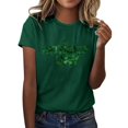 thumbnail image 1 of TSADFHJI T-Shirts pour Femmes Longs Mode Décontractée Imprimé Col Rond Manches Courtes Pull T-Shirt m Vert, 1 of 4