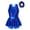 Royal Blue, variant on LiiYii Kids Girls Sequined Modern Dance Dress Tap Jazz Latin Dance Leotard Ruffled Peplum Dancewear Red 8