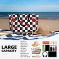 thumbnail image 5 of Zufioo Ladybugs Of Black And White Checkers Print Large Capacity Beach Travel Bag, Zippered Pocket Foldable Hand-held Shoulder Beach Bag, 5 of 7