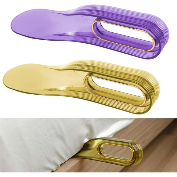 ERDS-2 Pack Mattress Lifter Tool for Changing Sheets, Bed Sheet Tucker Tool for Making Bed, Mattress Tucker Tool Paddle (Yellow & Purple)
