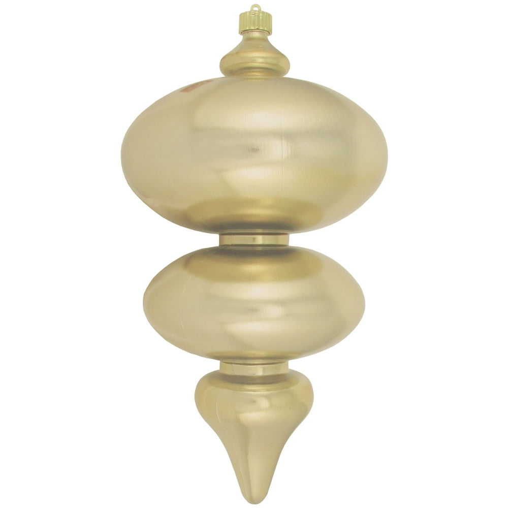 15" Shatterproof Gold Christmas Finial Ornament by Christmas by Krebs