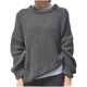 thumbnail image 1 of Suéter de cuello redondo para mujer, jersey holgado de moda, suéter de manga larga de color liso, tops, suéter para mujer, 1 of 2