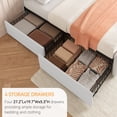 thumbnail image 2 of Ourlova Queen Size Bed Frame with 4 Storage Drawers and Headboard, Linen Upholstered Platform Bed Frame with Wooden Slats Support, Button Tufted Design, 2 of 9