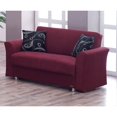 thumbnail image 1 of Beyan Signature Ohio 61" Chenille Convertible Sleeper Loveseat in Burgundy Red, 1 of 4