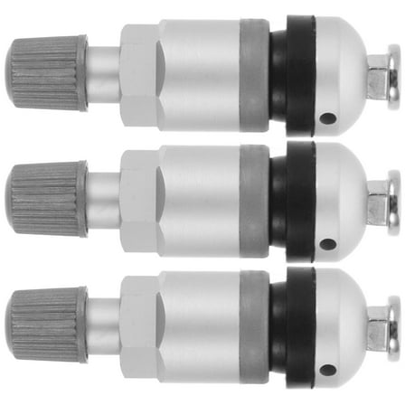 KAKOWELY Tire Stem Silver Aluminium Alloy 3Pcs Tire Pressure Sensor Valve Stems