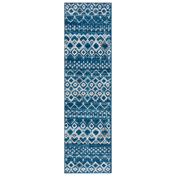 Safavieh Amsterdam Gladwin Geometric Runner Rug, Navy/Beige, 2'3" x 14'
