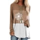 thumbnail image 2 of Qarigey Suéter suelto de manga larga para mujer, camisa informal con estampado de cuello redondo, sudadera informal con estampado para chica Prendas para la parte del cuerpo Caqui XL Qarigey AP003825-04, 2 of 4