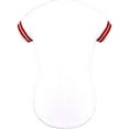 thumbnail image 2 of DIGITMON Women's Baseball Softball Jersey Button Down Two-Stripe Sleeve Shirts Uniform WHITERED2, Medium, 2 of 4