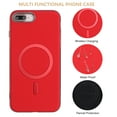 thumbnail image 2 of for iPhone 8 Plus / iPhone 7 Plus Magnetic Case PU Leather [Compatible with Mag-Safe Wireless Charging] Magnetic Cover Shockproof Lightweight Slim Anti-Scratch Phone Cover, Red, 2 of 6