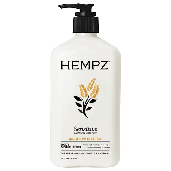 Hempz Sensitive Skin Moisturizing Body Lotion with Soothing Oatmeal for Dry & Sensitive Skin, 17 fl oz
