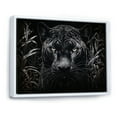 thumbnail image 2 of Designart "Black White Panther Nocturnal Scratchboard" Animals Floater Framed Wall Art Living Room, 2 of 7