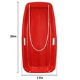 Downhill Sled for Winter Fun, Red, 35'', Durable Slippery Plastic, With Handles & Ropes, For