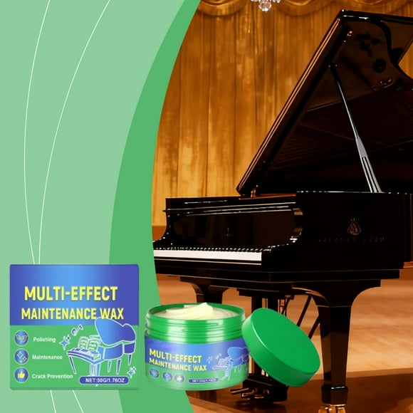 Czzoypi Instrument Care Wax, 50g Wood Brass Lacquer Polish Cleaner, Multi-Surface Safe Carnauba Silicone Formula for Acoustic Guitars Drums, Scratch-Resistant Protective Shield with Hand Application