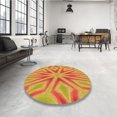thumbnail image 4 of Ahgly Company Machine Washable Indoor Square Transitional Orange Red Orange Area Rugs, 5' Square, 4 of 7