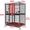 thumbnail image 3 of Homey Pet 37" Dog Cage with Durable Plastic Black Tray (Undetchable 2 Tier Cage with Feeding Bowls), 3 of 7