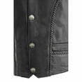 thumbnail image 7 of Milwaukee Leather ML1359 Men's Black Premium Leather Side Lace Motorcycle Rider Vest w/ Buffalo Nickel Snaps Closure 38, 7 of 7