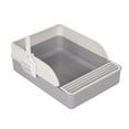 thumbnail image 1 of lionlar Cat Litter Box Litter Pan Potty Toilet with Spoon Portable Removable Splashproof Gray L, 1 of 9
