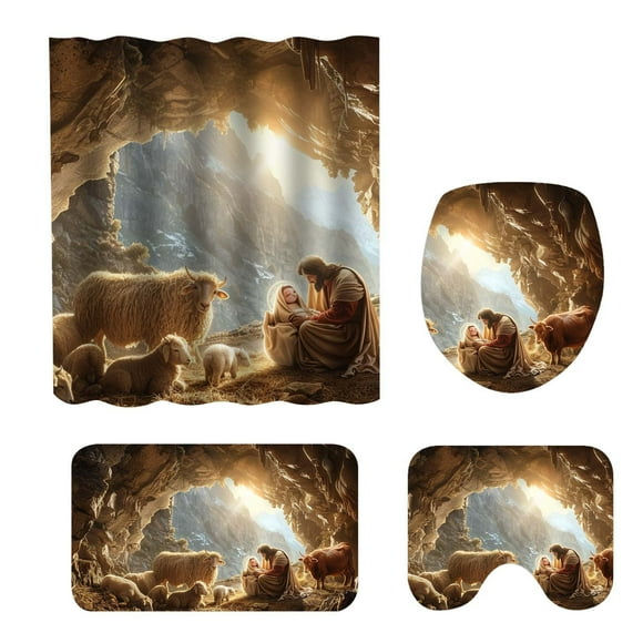 Boreal Craft 5Piece Bathroom Decoration Set With Non Blanket Toilet Seat And Bath Towel For Christmas No Sheets Spandex Bed Sheets Organic Bed Sheets Sheets Deep Pocket Quality Size Sheets Ll Sheets