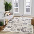 thumbnail image 6 of HomeRoots 558481 7 x 10 ft. Geometric Distressed Rectangle Area Rug, Gray & Cream, 6 of 7