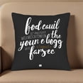 thumbnail image 5 of Set of 2 Decorative Throw Pillow Covers 18x18in - Modern Black Background with Playful White Text & Orange Accents for Couch Bed Car, 5 of 8