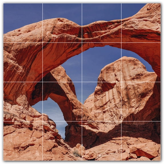 Picture-Tiles.com: Canyon Ceramic Tile Wall Mural WAL500351-44S. 17"W x 17"H using (16) 4.25" x 4.25" Ceramic Tiles-Satin Finish