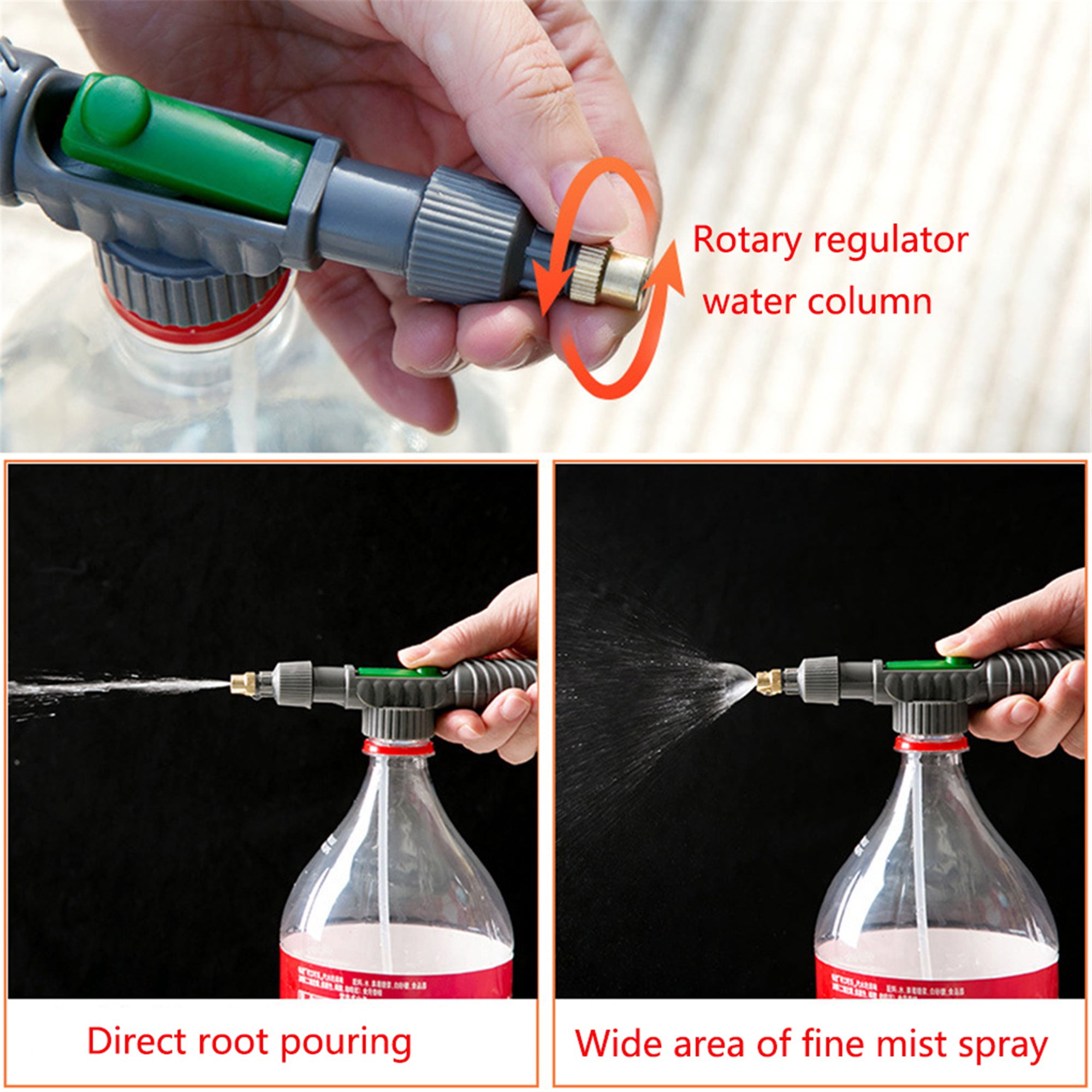 High Pressure Air Pump Manual Sprayer Adjustable Drink Bottle Spray Head Nozzle#