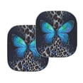 thumbnail image 2 of Binienty Butterfly Leopard 2 PCS Car Windshield Sun Shade Foldable Automotive Front Window Sunshade Protector Heat and UV Rays That Keeps Vehicle Cool Universal Vehicle Accessories, 2 of 5