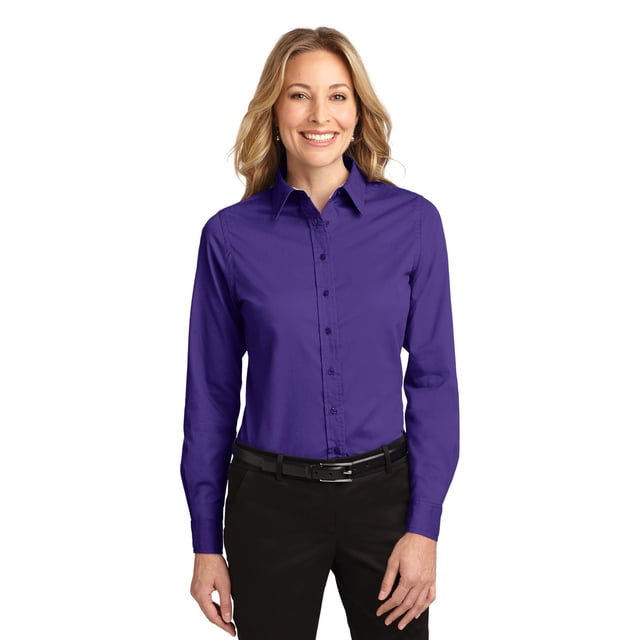 Camisa de fácil cuidado de manga larga para mujer Port Authority®. L608 Autoridad Portuaria L608