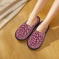 thumbnail image 6 of Fotbe Rose Leopard Print Pattern Women's Fuzzy Slippers Plush Slippers Fluffy Winter House Shoes Indoor and Outdoor-Large, 6 of 8